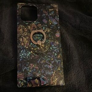 Iridescent Shell Pattern Phone Case with Ring for iphone 12 pro max